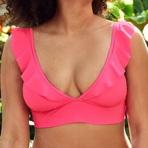 Aerie Ruffle Longline Bikini Top